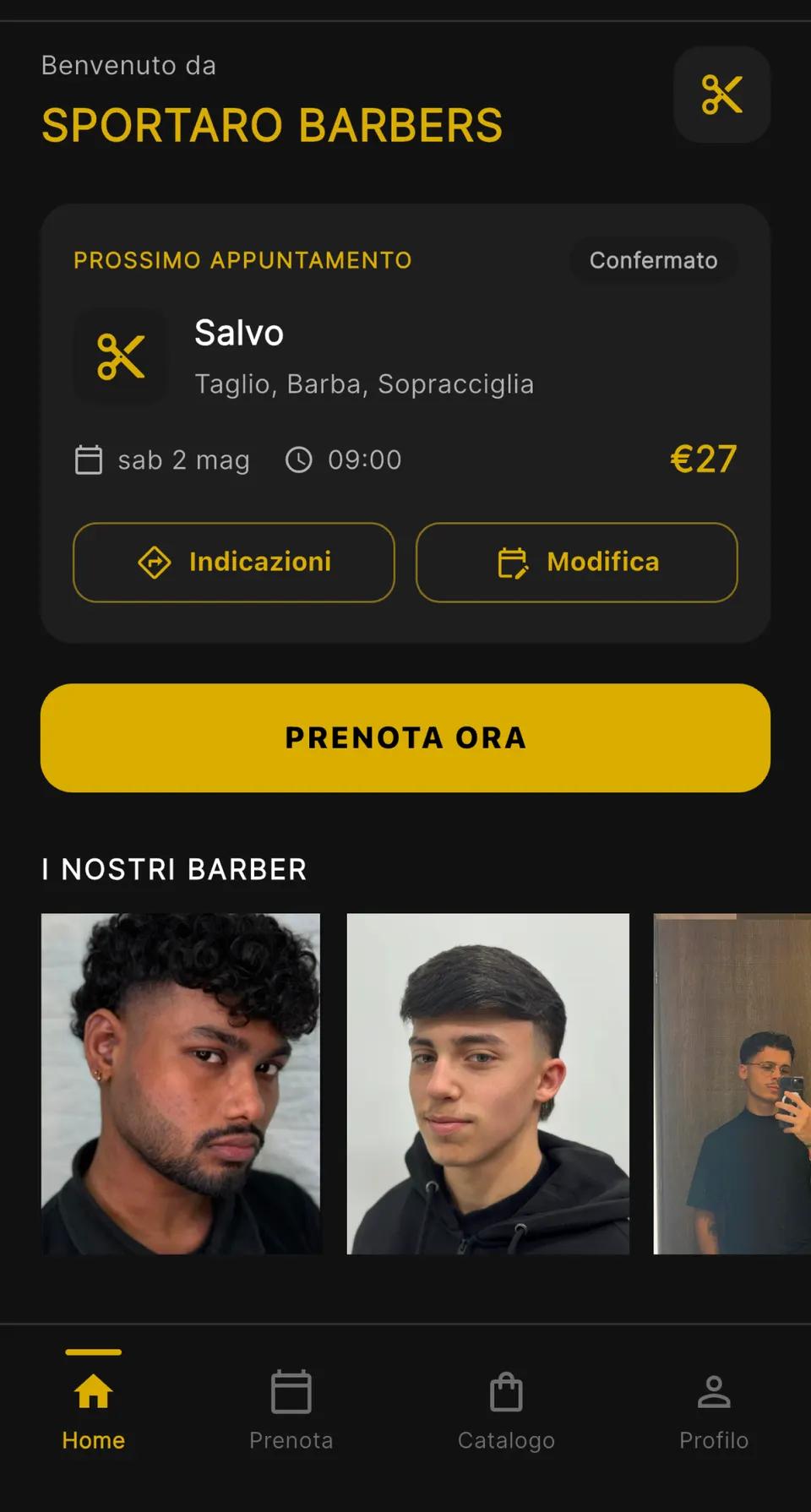 Sportaro Barber's screen 1