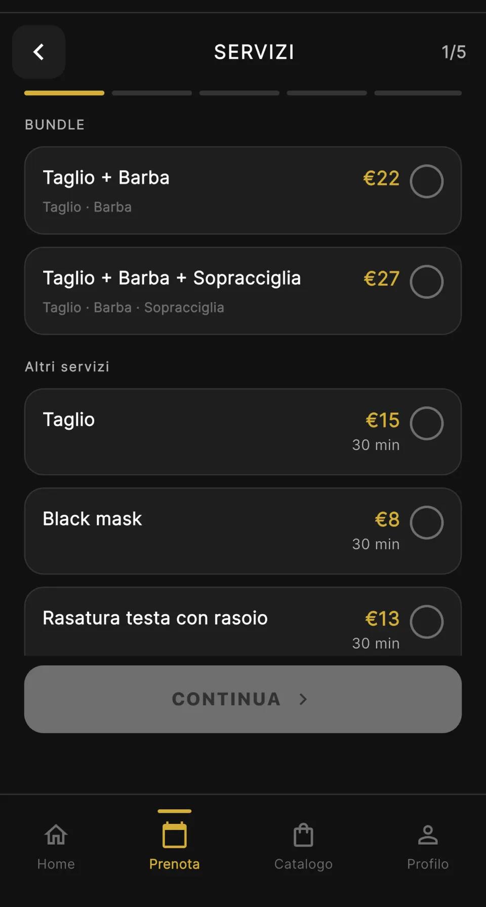 Sportaro Barber's screen 2
